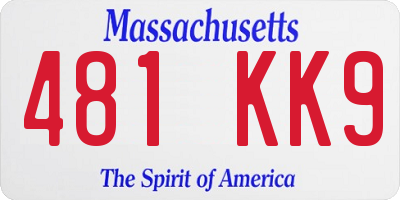 MA license plate 481KK9