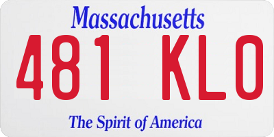 MA license plate 481KL0