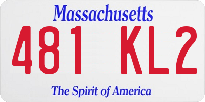 MA license plate 481KL2