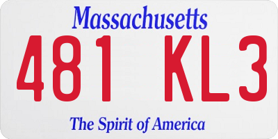 MA license plate 481KL3