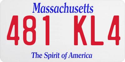 MA license plate 481KL4