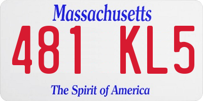 MA license plate 481KL5