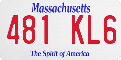MA license plate 481KL6