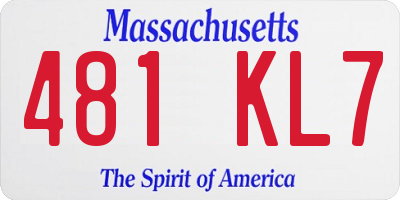 MA license plate 481KL7
