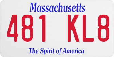MA license plate 481KL8