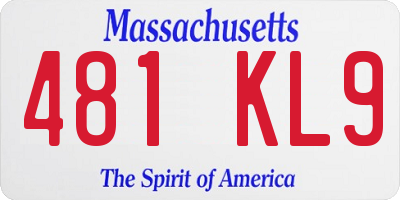 MA license plate 481KL9
