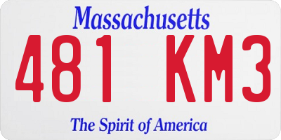 MA license plate 481KM3