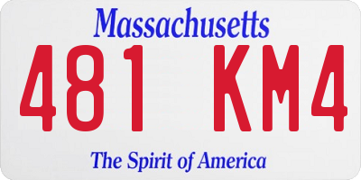 MA license plate 481KM4