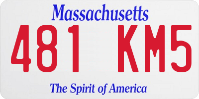 MA license plate 481KM5