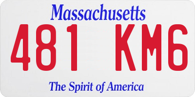 MA license plate 481KM6