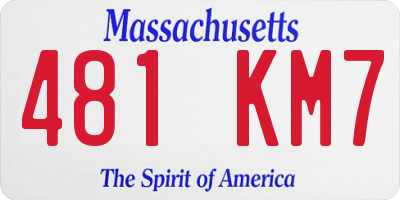 MA license plate 481KM7
