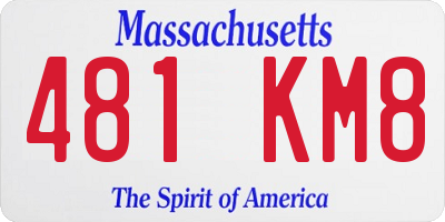 MA license plate 481KM8