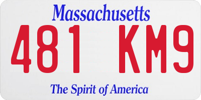 MA license plate 481KM9