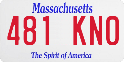MA license plate 481KN0
