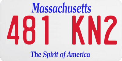 MA license plate 481KN2