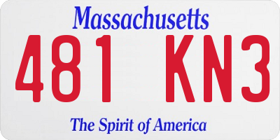 MA license plate 481KN3