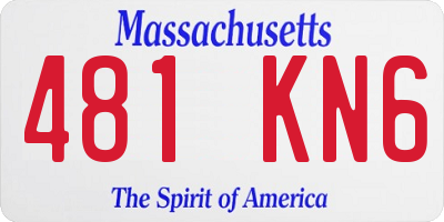 MA license plate 481KN6