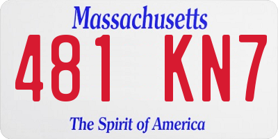 MA license plate 481KN7