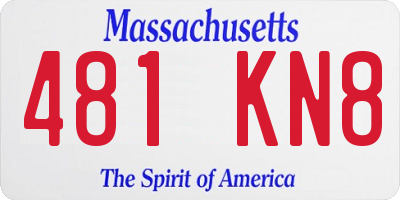 MA license plate 481KN8