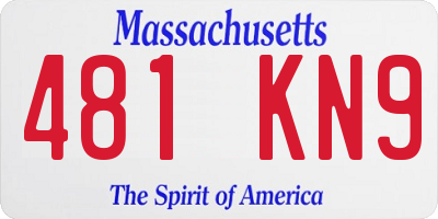 MA license plate 481KN9