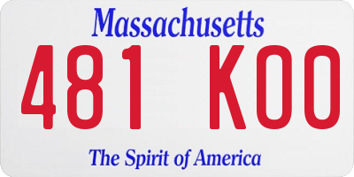 MA license plate 481KO0
