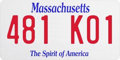 MA license plate 481KO1