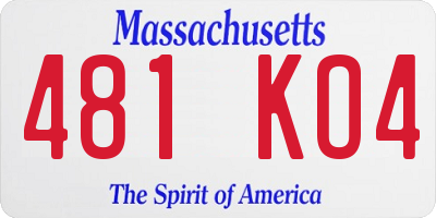 MA license plate 481KO4