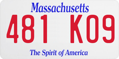 MA license plate 481KO9