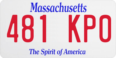 MA license plate 481KP0