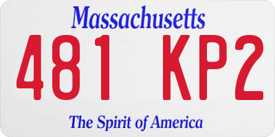 MA license plate 481KP2
