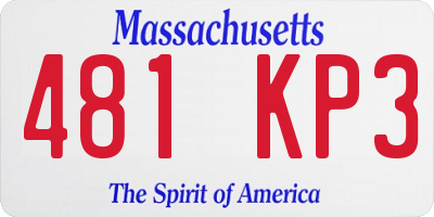 MA license plate 481KP3