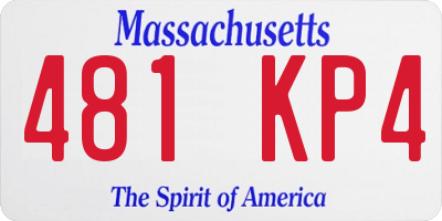 MA license plate 481KP4