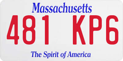 MA license plate 481KP6