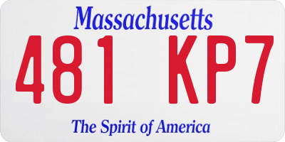 MA license plate 481KP7