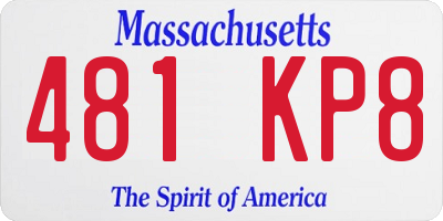 MA license plate 481KP8
