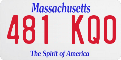 MA license plate 481KQ0