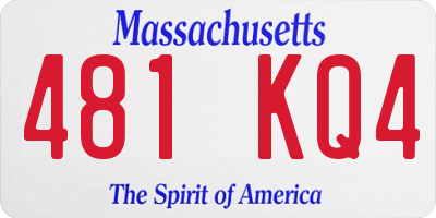 MA license plate 481KQ4
