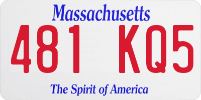 MA license plate 481KQ5