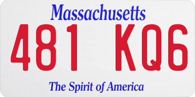 MA license plate 481KQ6