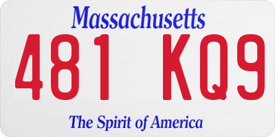 MA license plate 481KQ9