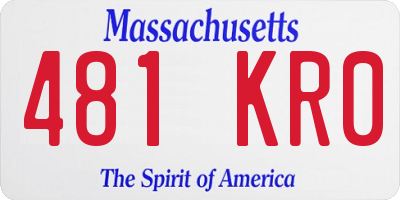 MA license plate 481KR0