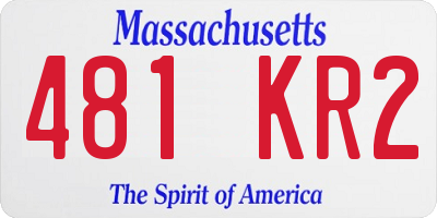 MA license plate 481KR2