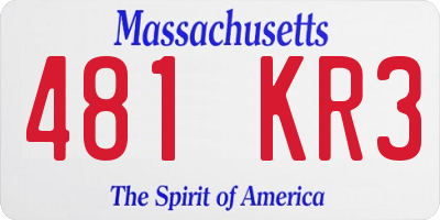 MA license plate 481KR3
