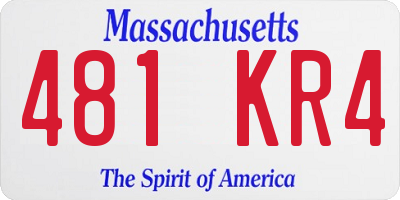 MA license plate 481KR4