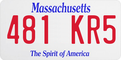MA license plate 481KR5