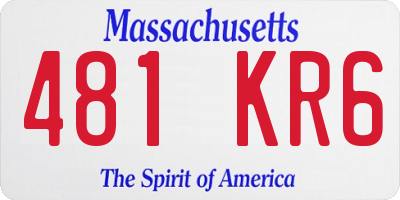 MA license plate 481KR6