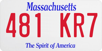 MA license plate 481KR7