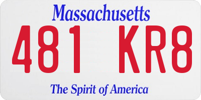 MA license plate 481KR8