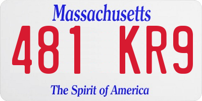 MA license plate 481KR9