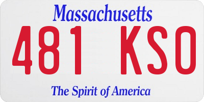MA license plate 481KS0